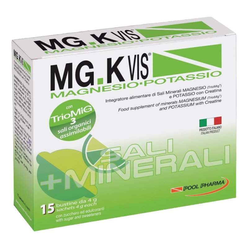 MG.K VIS Magnesio Potassio Gusto Lemonade Integratore Alimentare 15 Bustine MG.K VIS Magnesio Potassio Gusto Lemonade Integratore Alimentare 15 Bustine
