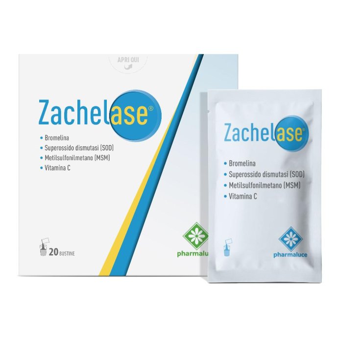 Zachelase Integratore a base di enzimi, metilsulfonilmetano e vitamina C 20 Bustine Zachelase Integratore a base di enzimi, metilsulfonilmetano e vitamina C 20 Bustine