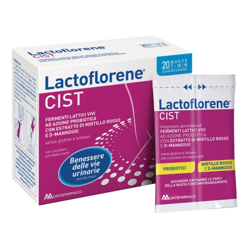 Lactoflorene Cist integratore per infezioni vie urinarie 20 buste - Montefarmaco