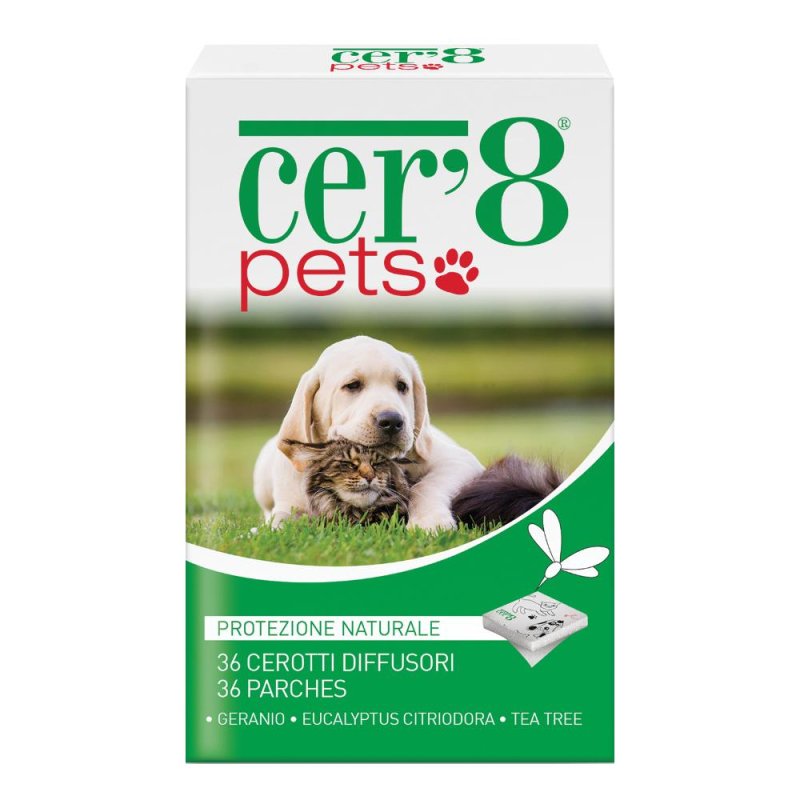 Cer'8 Pets Cuscinetti Adesivi Naturali per Cani e Gatti 36 Pezzi Protezione da Zanzare e Insetti Cer'8 Pets Cuscinetti Adesivi Naturali per Cani e Gatti 36 Pezzi Protezione da Zanzare e Insetti