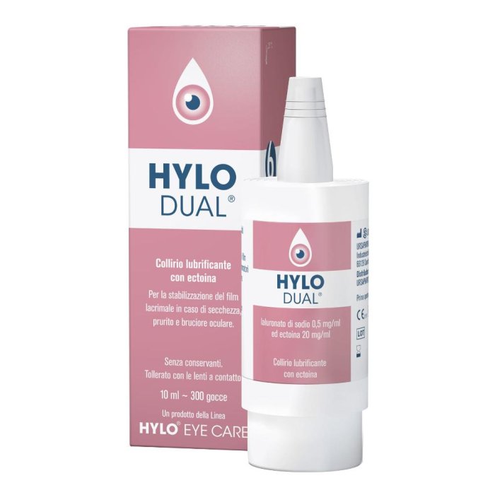 Hylo Dual Collirio Lubrificante per Occhi Secchi e Allergici 10 Millilitri Senza Conservanti Hylo Dual Collirio Lubrificante per Occhi Secchi e Allergici 10 Millilitri Senza Conservanti