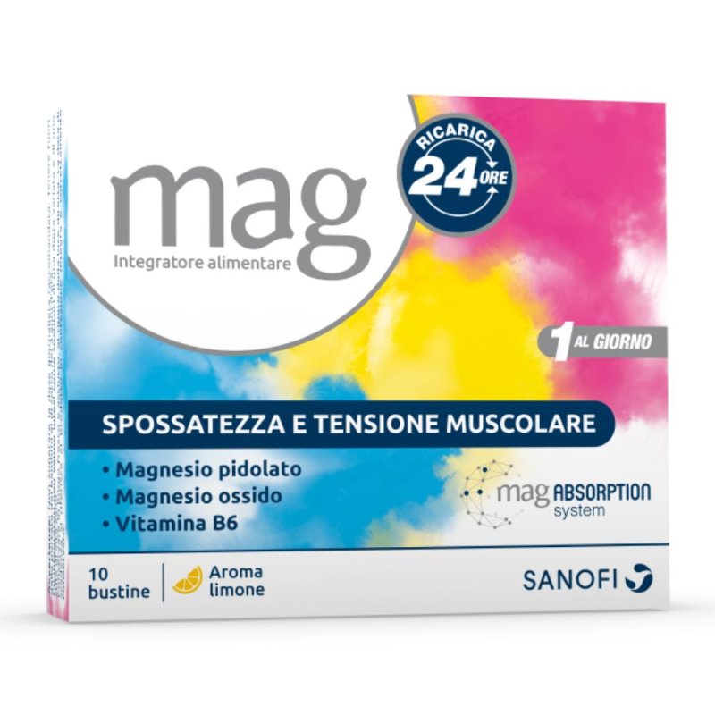 Sanofi Mag Ricarica 24 Ore Integratore Alimentare 10 Bustine Sanofi Mag Ricarica 24 Ore Integratore Alimentare 10 Bustine