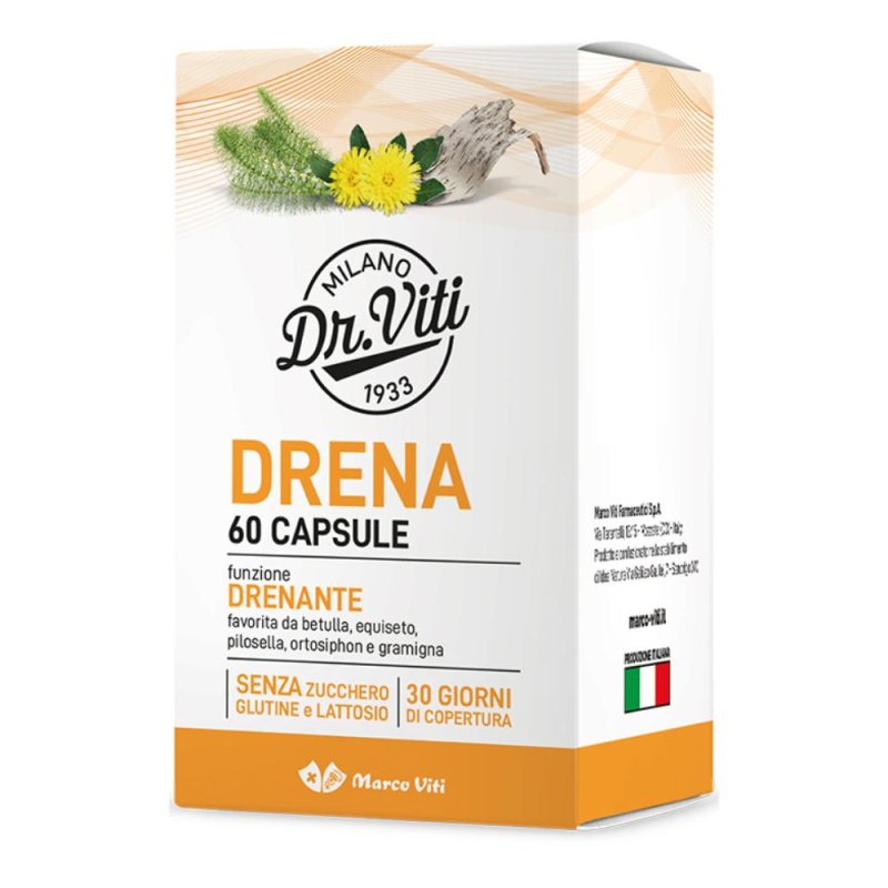 Marco Viti Drena Integratore Drenante e Antiossidante 60 Capsule Marco Viti Drena Integratore Drenante e Antiossidante 60 Capsule