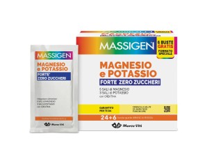 Massigen Divisione Integratori Alimentari Magnesio e Potassio Zero Zuccheri 24+6 Buste