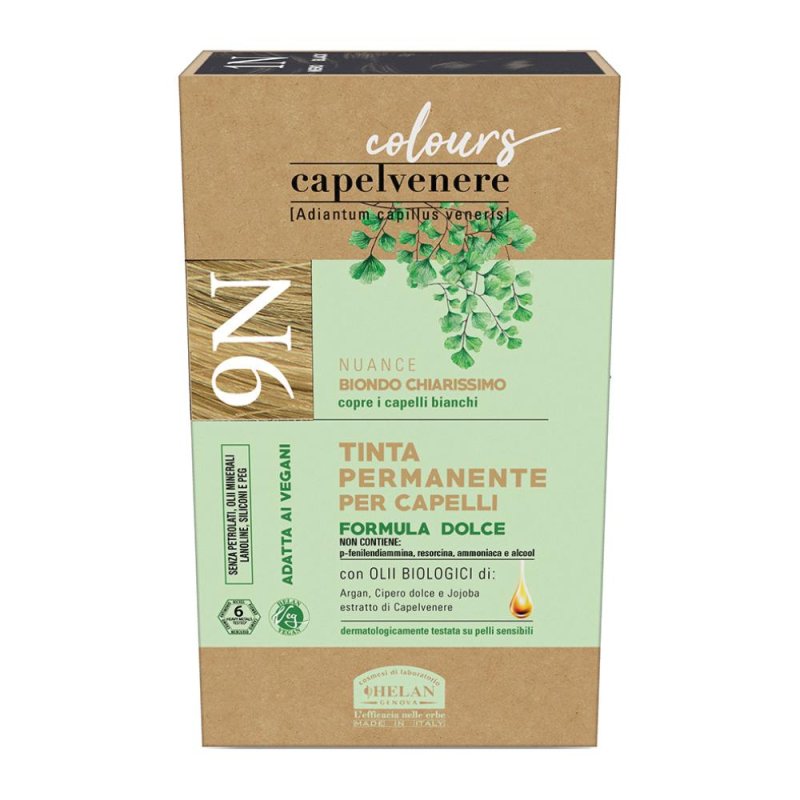 Capelvenere tinta capelli 9N bio - colorazione permanente naturale biondo chiaro Capelvenere tinta capelli 9N bio - colorazione permanente naturale biondo chiaro