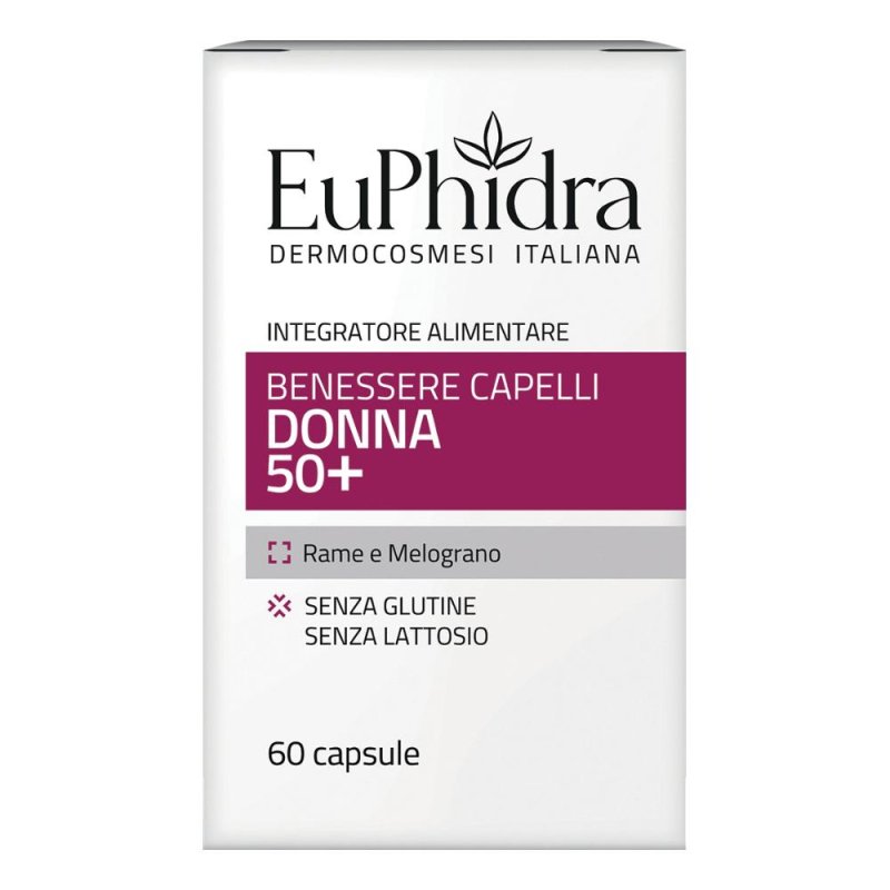 Euphidra Benessere Capelli Donna 50+ Integratore Alimentare Anticaduta 60 capsule Euphidra Benessere Capelli Donna 50+ Integratore Alimentare Anticaduta 60 capsule
