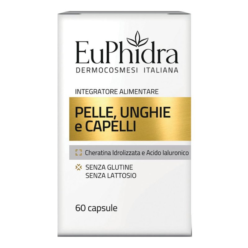 Euphidra Pelle e Unghie Integratore Alimentare Rinforzante con Biotina Zinco e Rame per Cute e Unghie Fragili Confezione da 60 Capsule