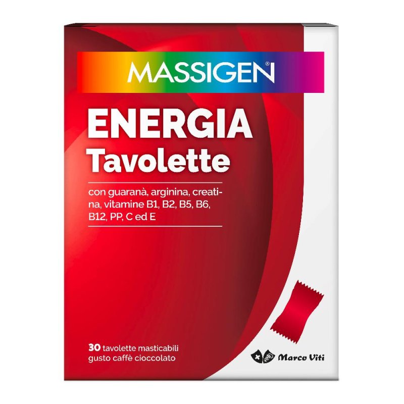 Massigen Energia Integratore Tonico Energetico, 30 Tavolette Masticabili Massigen Energia Integratore Tonico Energetico, 30 Tavolette Masticabili