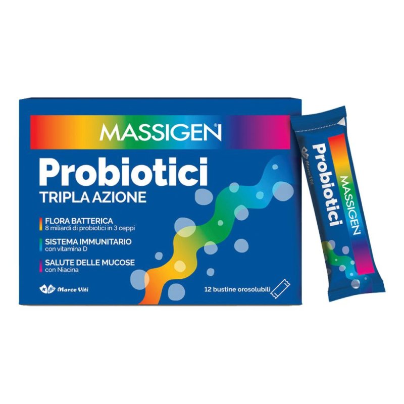 Massigen Probiotici Tripla Azione Marco Viti 12 Stick Massigen Probiotici Tripla Azione Marco Viti 12 Stick