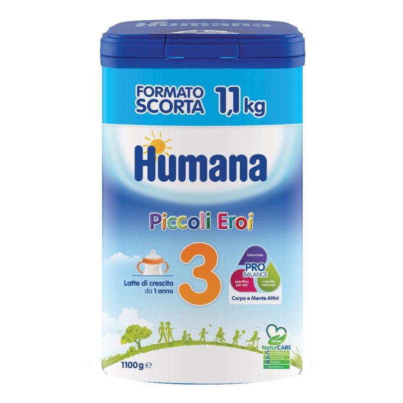 Humana 3 Piccoli Eroi latte di crescita da 1 anno - confezione da 1100 g Humana 3 Piccoli Eroi latte di crescita da 1 anno - confezione da 1100 g