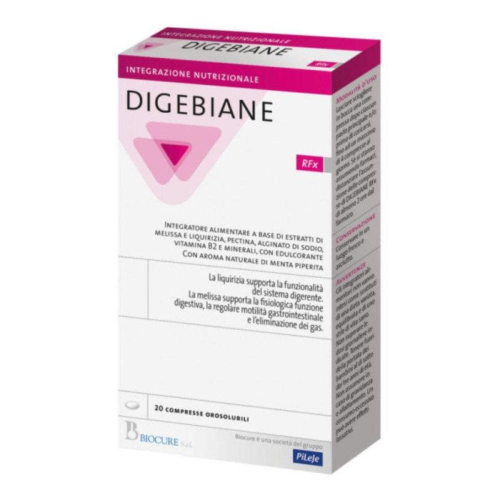 Digebiane RFX Integratore 20 Compresse (Cpr) per Reflusso Gastroesofageo, Acidit&agrave; e Benessere Digestivo
