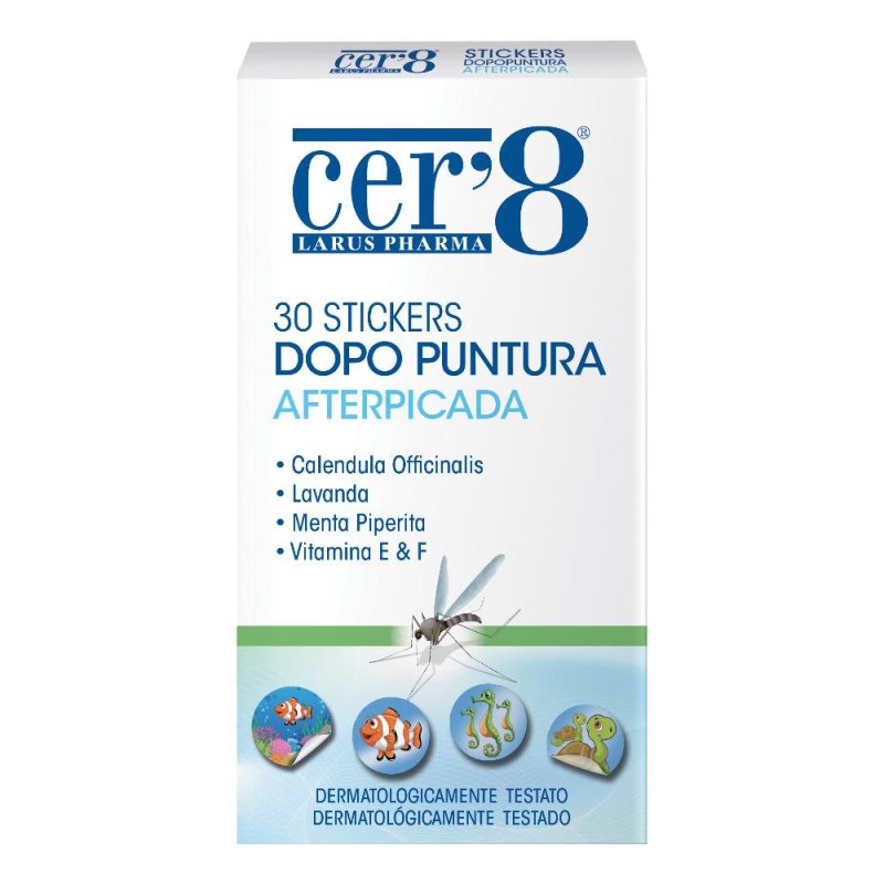 Larus Pharma Cer'8 Stickers Dopo Puntura 30 Pezzi Larus Pharma Cer'8 Stickers Dopo Puntura 30 Pezzi