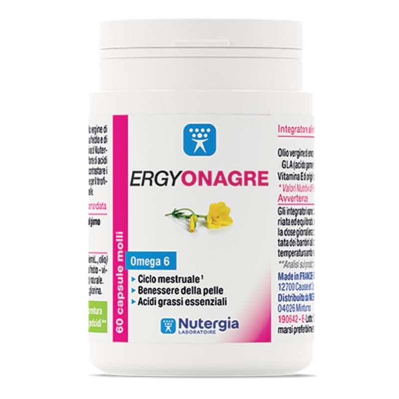 Ergy Onagre Integratore Alimentare 60 Capsule Olio di Enotera Omega 6 per Benessere Femminile Ergy Onagre Integratore Alimentare 60 Capsule Olio di Enotera Omega 6 per Benessere Femminile