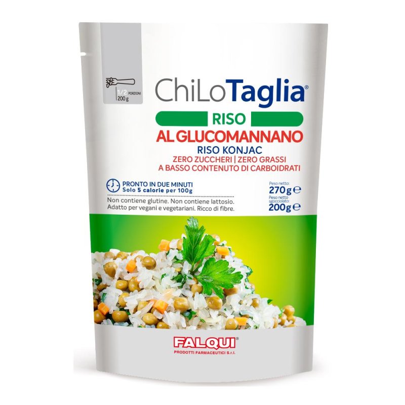 Falqui Alimentazione Speciale ChiLo Taglia Shirataki Pasta di Konjak Chicchi di Riso con Glucomannano 200 g Falqui Alimentazione Speciale ChiLo Taglia Shirataki Pasta di Konjak Chicchi di Riso con Glucomannano 200 g