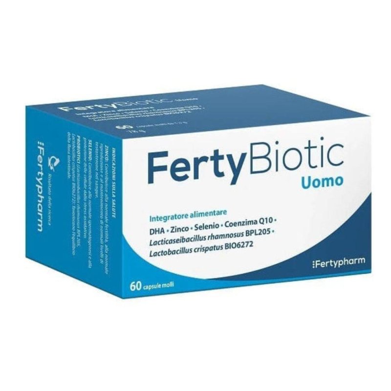 FertyBiotic Uomo Integratore Alimentare per la Fertilit&agrave; e il Benessere Maschile 60 capsule