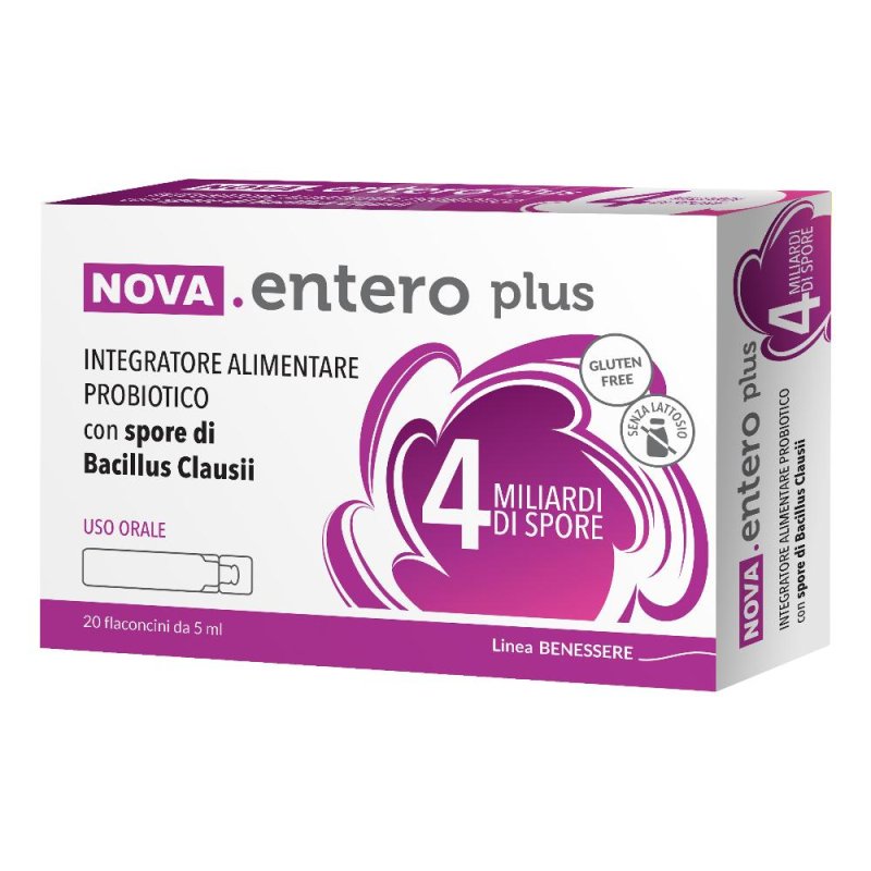 Nova Argentia Entero Plus 4 Miliardi Integratore Probiotico, 20 Flaconcini Nova Argentia Entero Plus 4 Miliardi Integratore Probiotico, 20 Flaconcini