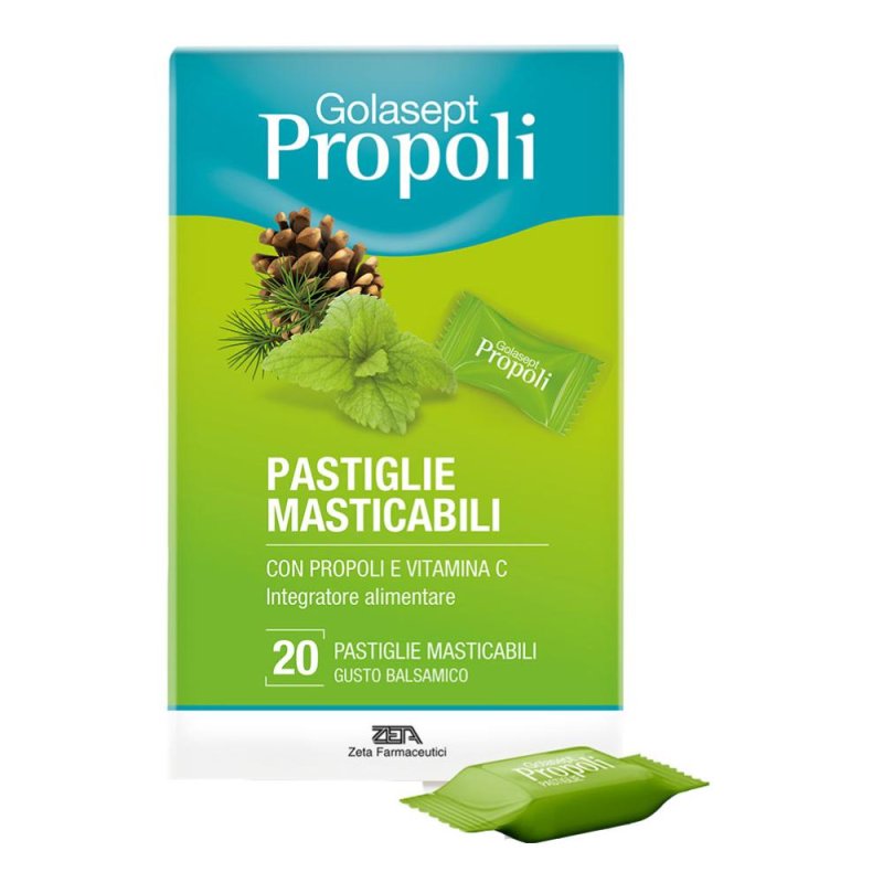Golasept Propoli Balsamico 20 Compresse per la Gola Lenitive e Rinfrescanti