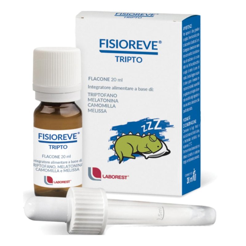 Fisioreve Tripto Integratore con Triptofano, Melatonina, Camomilla e Melissa per il Rilassamento e il Benessere Mentale 20 ml