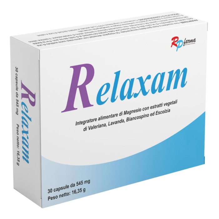 Relaxam 30 Capsule Integratore Rilassante per Stress e Ansia con Magnesio e Vitamine del Gruppo B