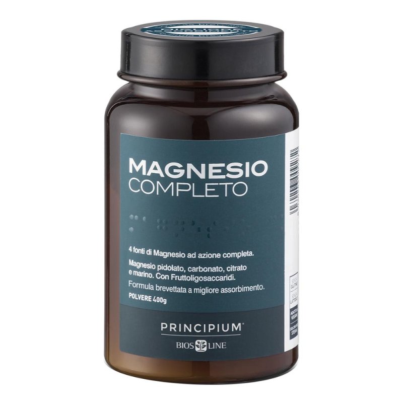 Principium Magnesio Completo 400 g Polvere &ndash; Integratore di Magnesio Completo per Stanchezza, Crampi Muscolari e Benessere Psicofisico