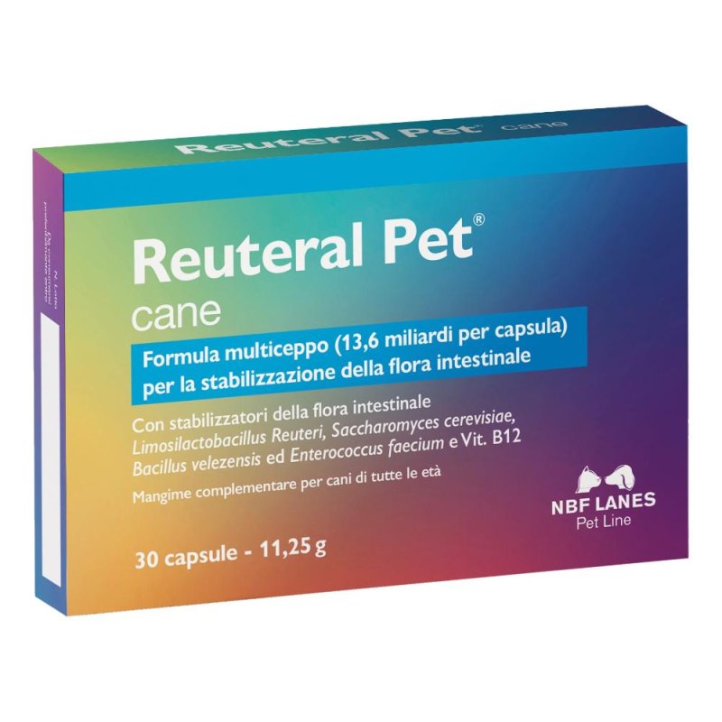 Reuteral Pet Cane Integratore Probiotico per Cani 30 Capsule per Benessere Intestinale e Difese Immunitarie Reuteral Pet Cane Integratore Probiotico per Cani 30 Capsule per Benessere Intestinale e Difese Immunitarie