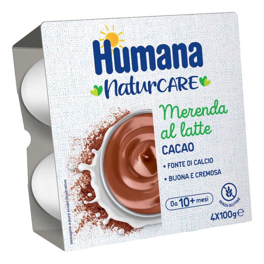 Humana merenda cacao 4x100 g - merenda latte e cacao per bambini Humana merenda cacao 4x100 g - merenda latte e cacao per bambini