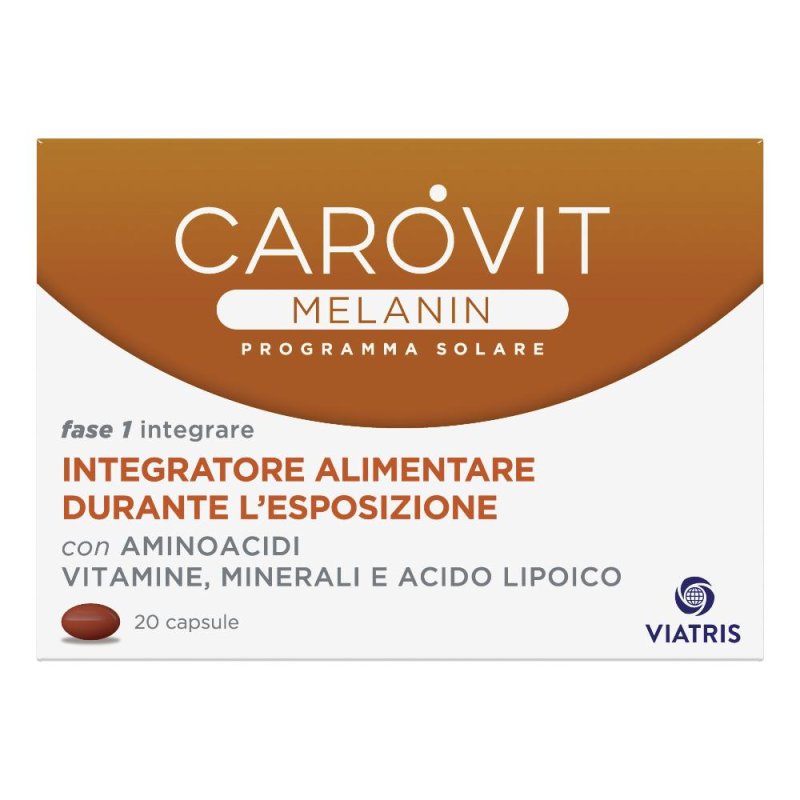 Carovit Melanin Integratore Esposizione Solare 20 Capsule Carovit Melanin Integratore Esposizione Solare 20 Capsule