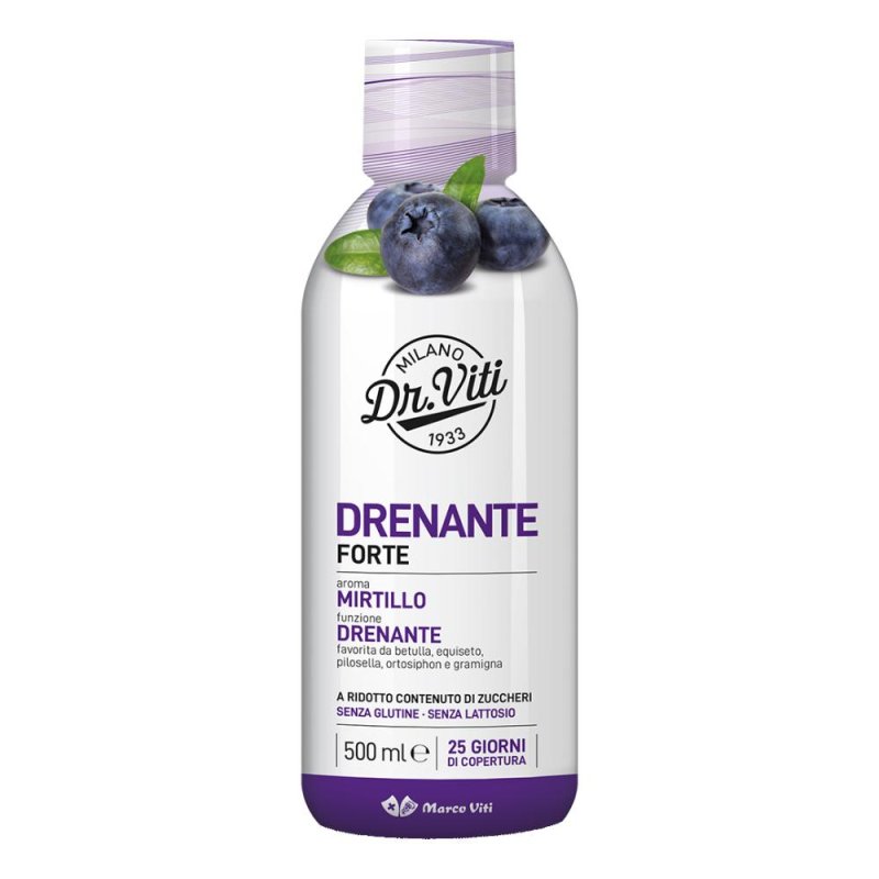 Dr. Viti Drenante Forte Integratore Drenante Gusto Mirtillo 500 ml Dr. Viti Drenante Forte Integratore Drenante Gusto Mirtillo 500 ml