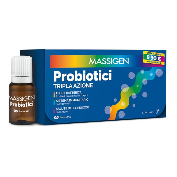 Massigen Probiotici Tripla Azione Massigen 10x8ml