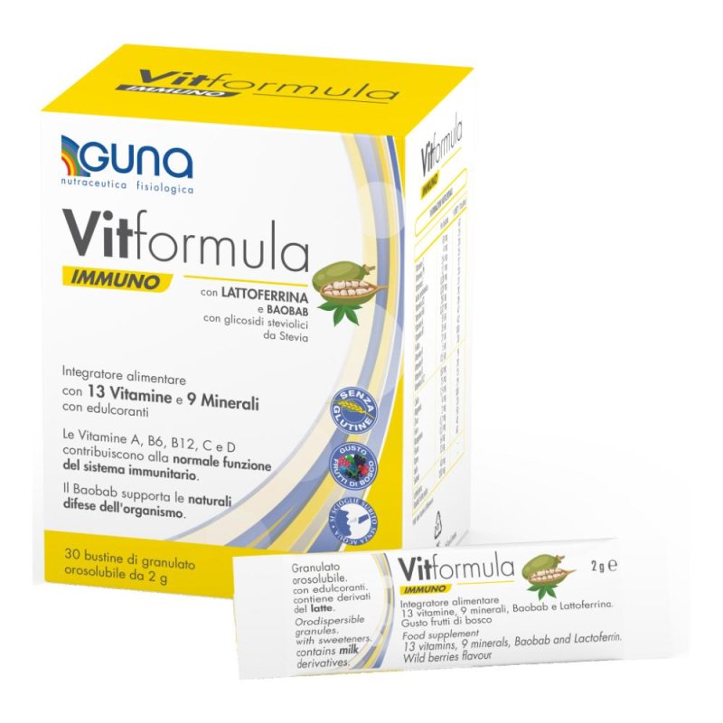 Guna VitFormula Immuno Integratore Alimentare, 30 Bustine da 2g