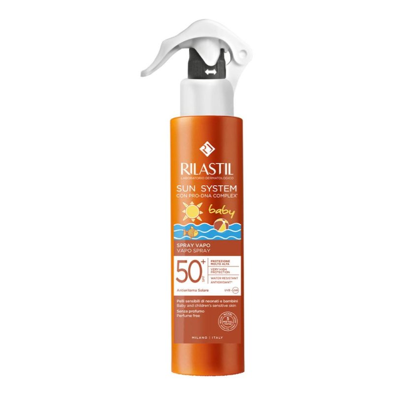 Rilastil Sun System Baby spray trasparente SPF 50+ protezione solare bambini 200 ml Rilastil Sun System Baby spray trasparente SPF 50+ protezione solare bambini 200 ml