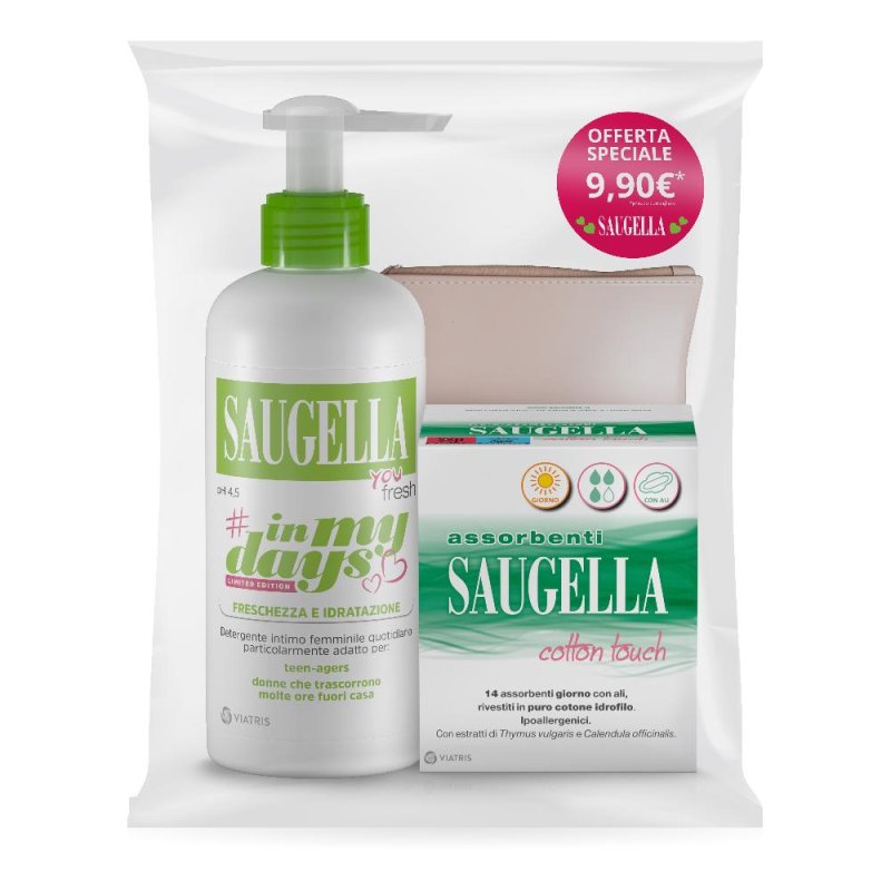 Saugella Intima Detergente You Fresh 200 ml e Assorbenti Giorno Saugella Intima Detergente You Fresh 200 ml e Assorbenti Giorno