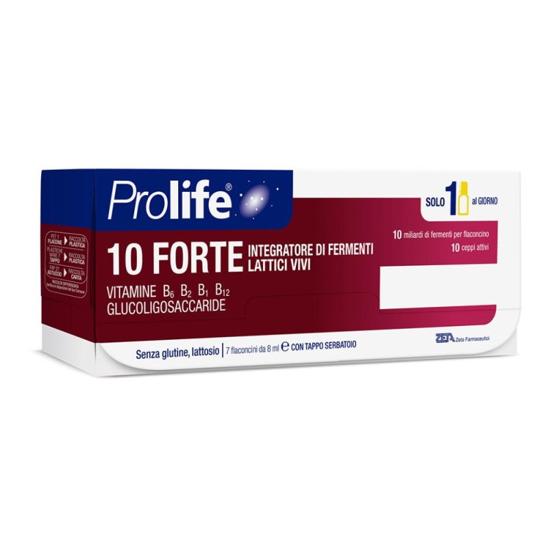 Prolife 10 Forte Integratore di Fermenti Lattici e Vitamine 7 Flaconcini x 8ml
