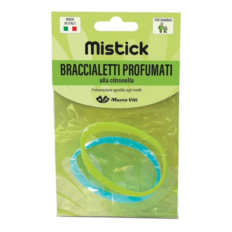 Mistick braccialetti azzurri + verdi 2 pezzi - braccialetti profumati antizanzare