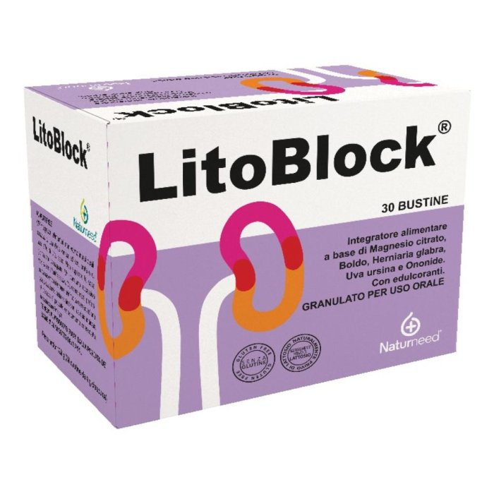 LitoBlock integratore alimentare 30 bustine - Magnesio Citrato, Boldo, Erniaria, Uva Ursina e Ononide per il drenaggio dei liquidi LitoBlock integratore alimentare 30 bustine - Magnesio Citrato, Boldo, Erniaria, Uva Ursina e Ononide per il drenaggio dei liquidi