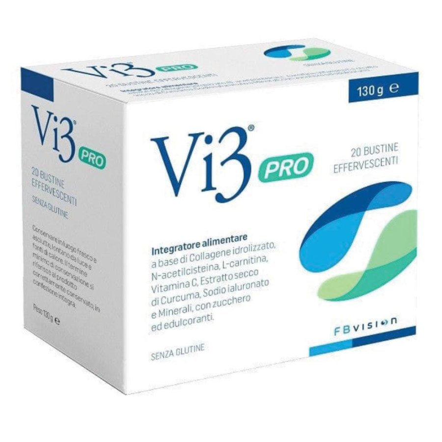 Vi3 PRO Integratore Alimentare con Collagene, Curcuma, SOD e Minerali per Benessere e Vitalità 20 bustine Vi3 PRO Integratore Alimentare con Collagene, Curcuma, SOD e Minerali per Benessere e Vitalità 20 bustine