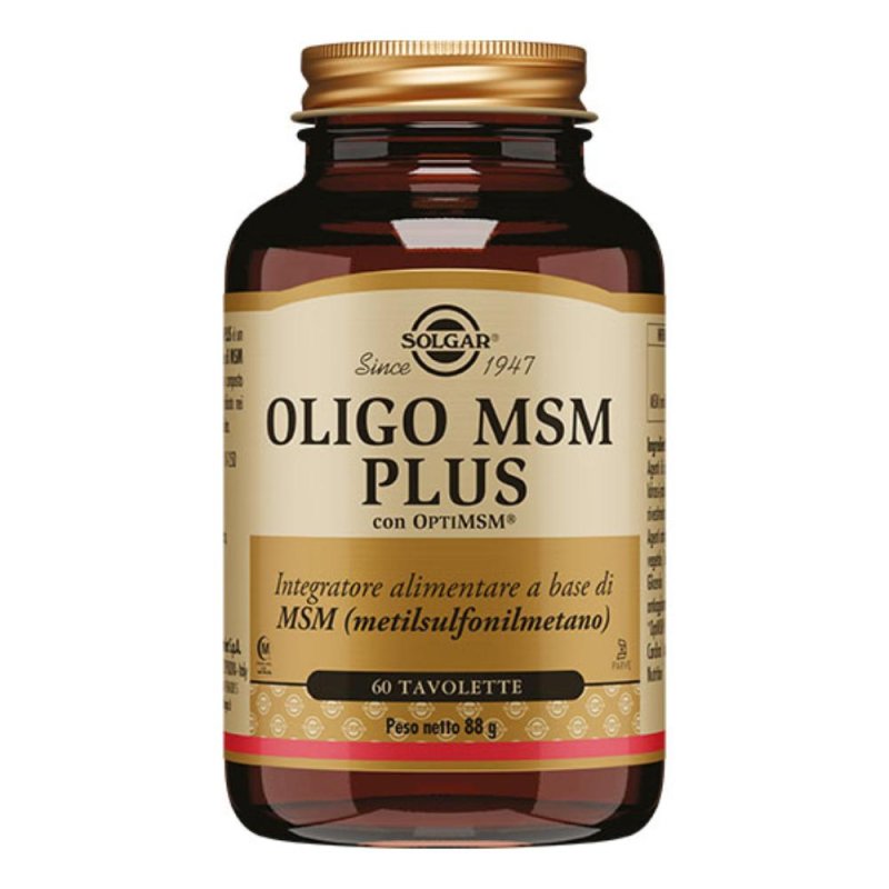 Solgar Oligo MSM Plus 60 Tavolette &ndash; Integratore Alimentare con Metilsulfonilmetano (msm), Oligoelementi e Vitamina C per il Benessere di Articolazioni, Pelle, Capelli e Unghie