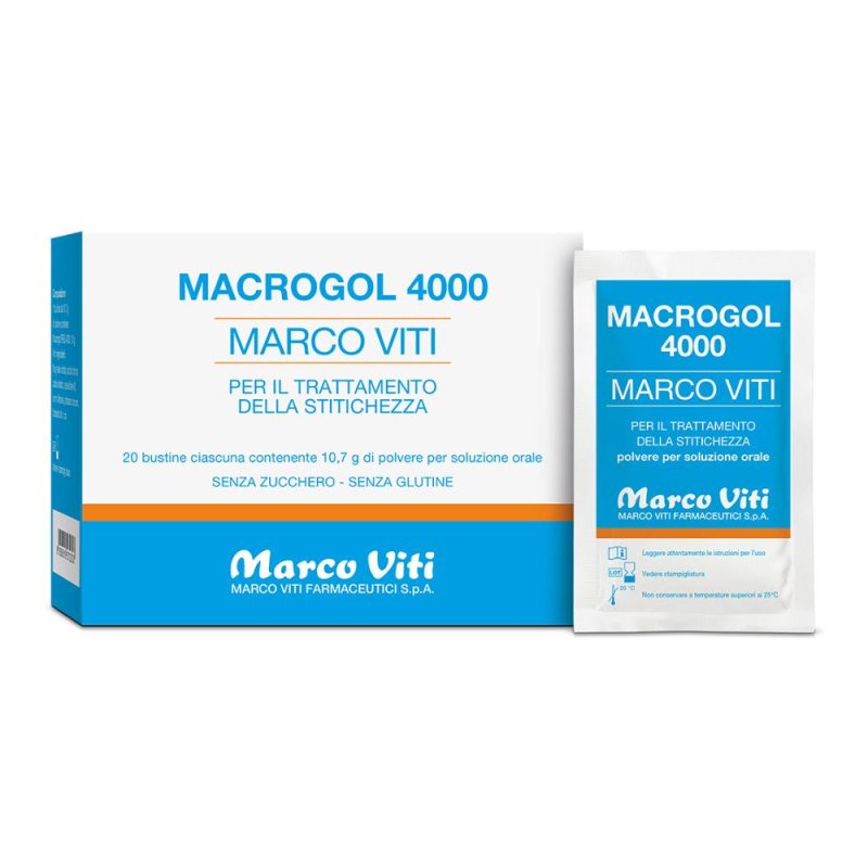 Macrogol 4000 20 Bustine - Trattamento Stipsi Efficace Macrogol 4000 20 Bustine - Trattamento Stipsi Efficace