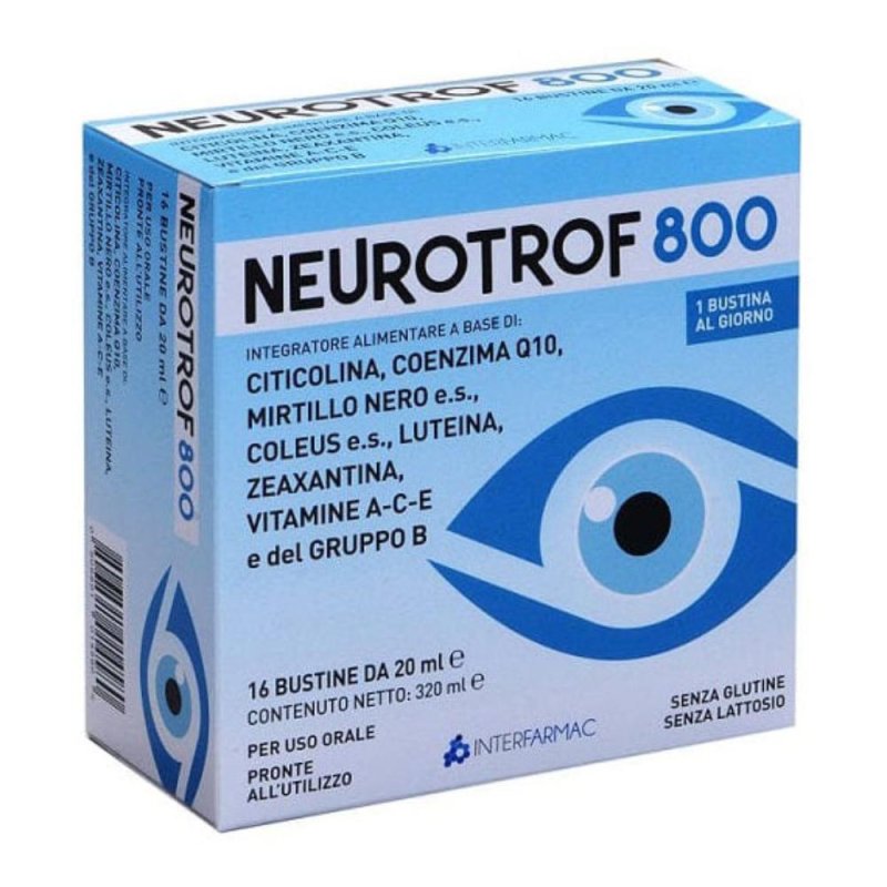 Neurotrof 800 integratore alimentare in bustine 16 pezzi per il supporto del sistema nervoso Neurotrof 800 integratore alimentare in bustine 16 pezzi per il supporto del sistema nervoso