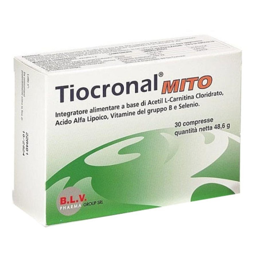 Tiocronal MITO integratore 30 compresse: acetil L-carnitina, vitamine B e selenio Tiocronal MITO integratore 30 compresse: acetil L-carnitina, vitamine B e selenio