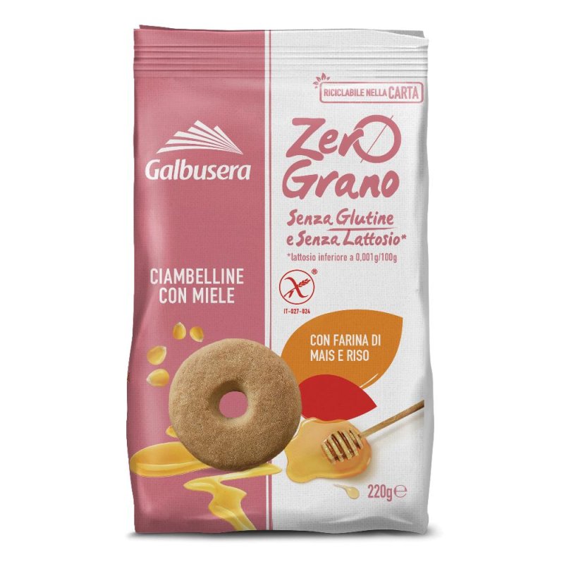 Galbusera Zerograno Frollini Ciambelline Miele 220 G Galbusera Zerograno Frollini Ciambelline Miele 220 G
