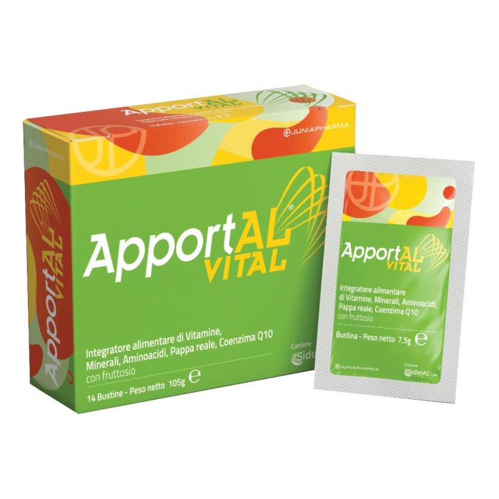 Apportal Vital 14 Bustine Integratore Multivitaminico e Minerale per Energia, Stanchezza e Affaticamento Apportal Vital 14 Bustine Integratore Multivitaminico e Minerale per Energia, Stanchezza e Affaticamento