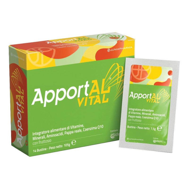 Apportal Vital 14 Bustine Integratore Multivitaminico e Minerale per Energia, Stanchezza e Affaticamento Apportal Vital 14 Bustine Integratore Multivitaminico e Minerale per Energia, Stanchezza e Affaticamento