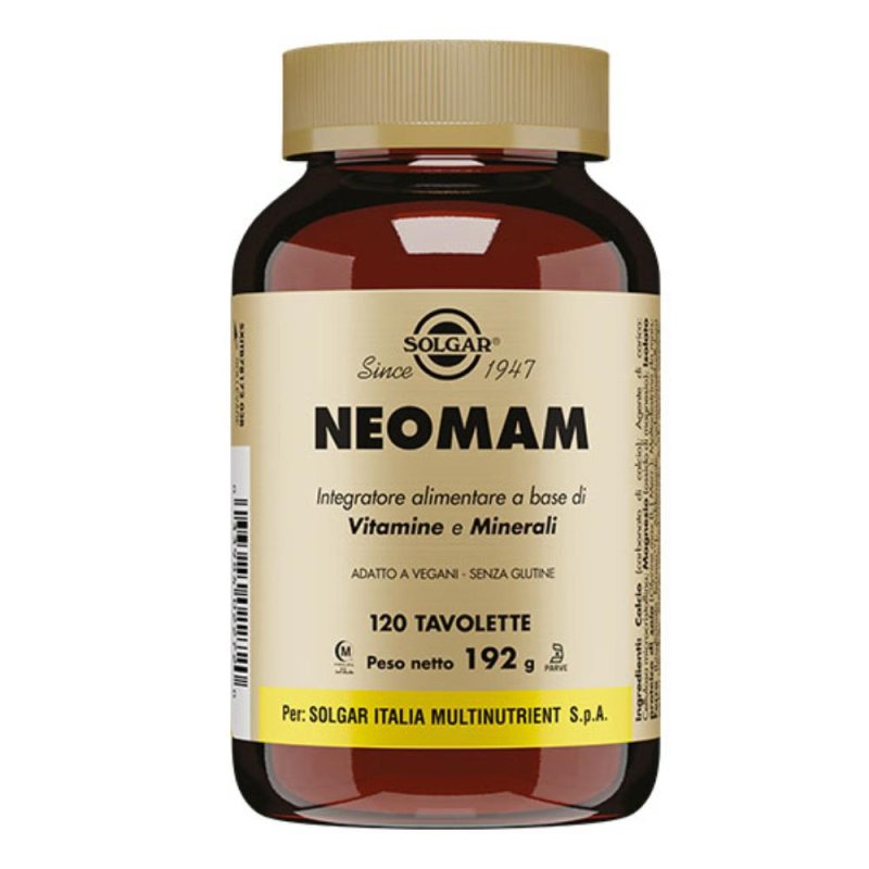 Solgar Neomam Integratore Alimentare Vitamine e Minerali, 120 Tavolette Solgar Neomam Integratore Alimentare Vitamine e Minerali, 120 Tavolette