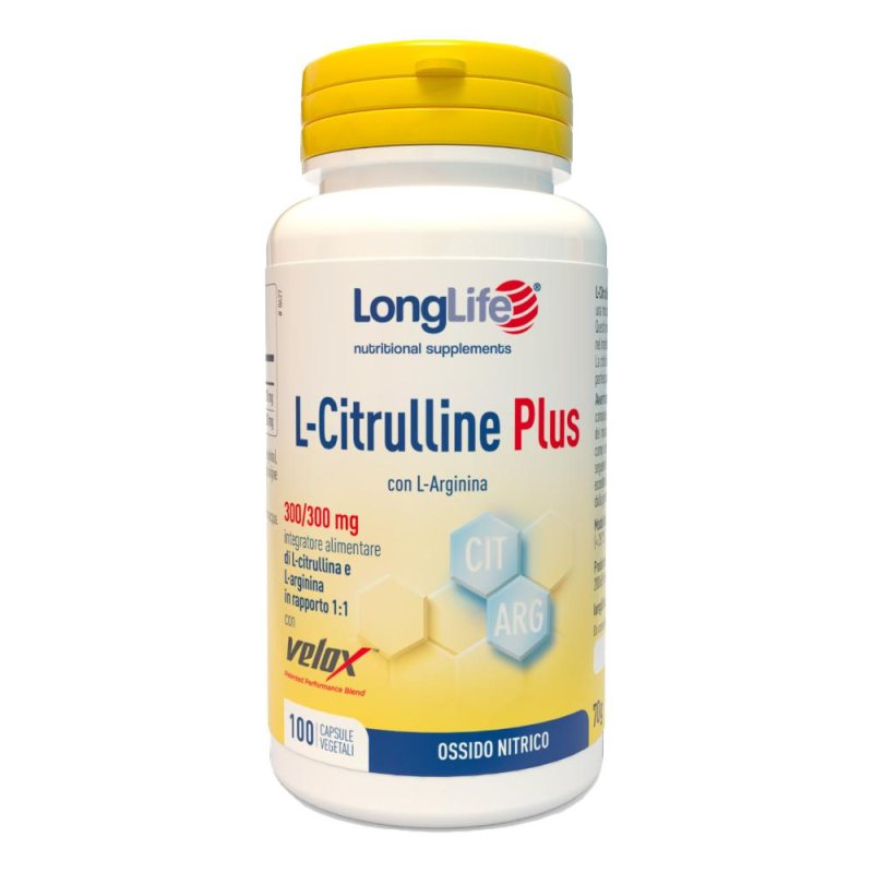 LongLife Citrulline Plus 100 Capsule – Integratore di L-Citrullina per Energia, Resistenza e Benessere Muscolare LongLife Citrulline Plus 100 Capsule – Integratore di L-Citrullina per Energia, Resistenza e Benessere Muscolare