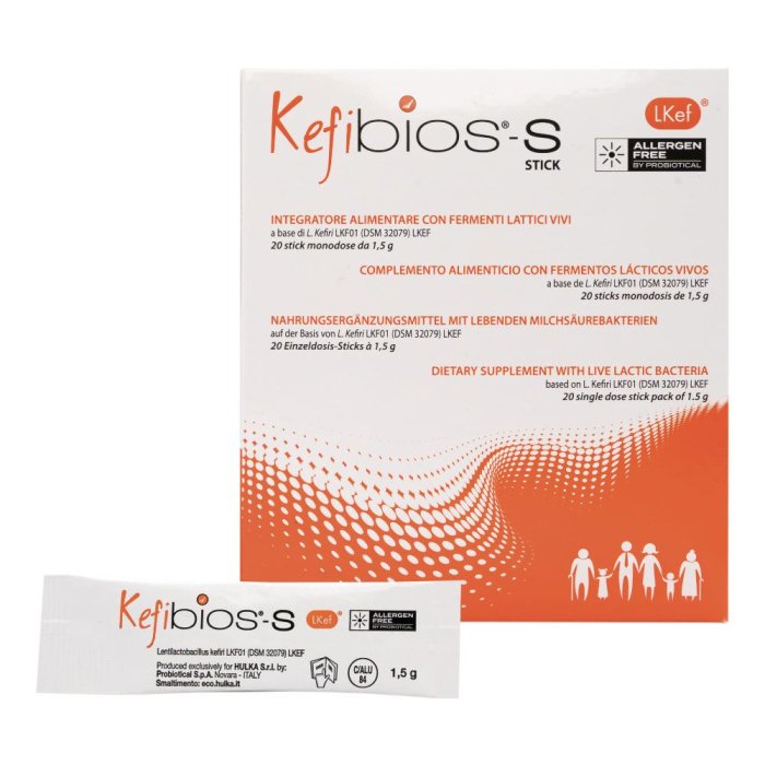 Kefibios-S integratore di fermenti lattici vivi 20 stick monodose Kefibios-S integratore di fermenti lattici vivi 20 stick monodose