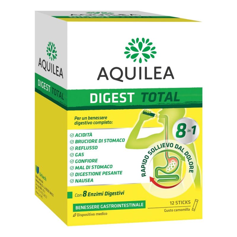 Aquilea Benessere Gastrointestinale - Digest Total 8 in 1 Dispositivo Medico 12 stick Aquilea Benessere Gastrointestinale - Digest Total 8 in 1 Dispositivo Medico 12 stick