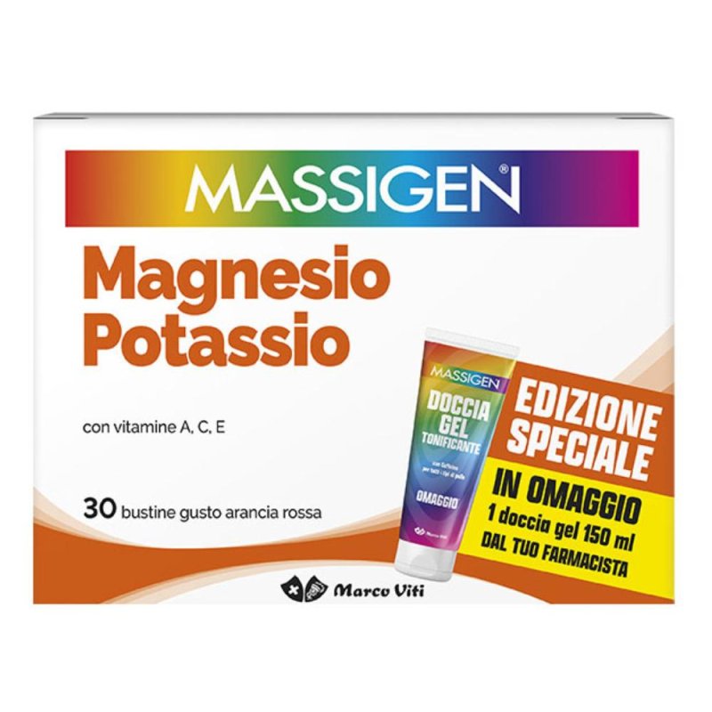 Massigen Magnesio e Potassio Integratore Alimentare in Bustine 30 Pezzi Massigen Magnesio e Potassio Integratore Alimentare in Bustine 30 Pezzi