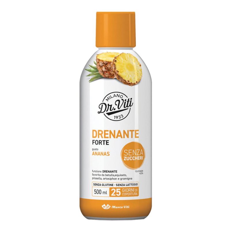 Marco Viti Drenante Forte Integratore Drenante e Antiossidante gusto Ananas 500 ml Marco Viti Drenante Forte Integratore Drenante e Antiossidante gusto Ananas 500 ml