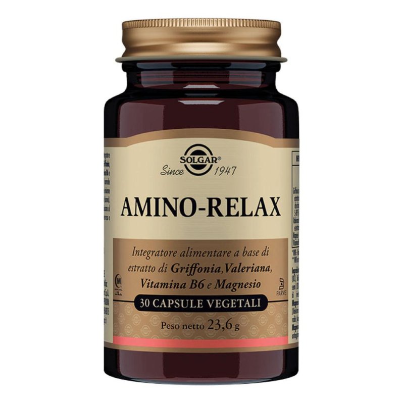 Amino Relax 30 capsule vegane - integratore rilassante a base di aminoacidi e piante Amino Relax 30 capsule vegane - integratore rilassante a base di aminoacidi e piante